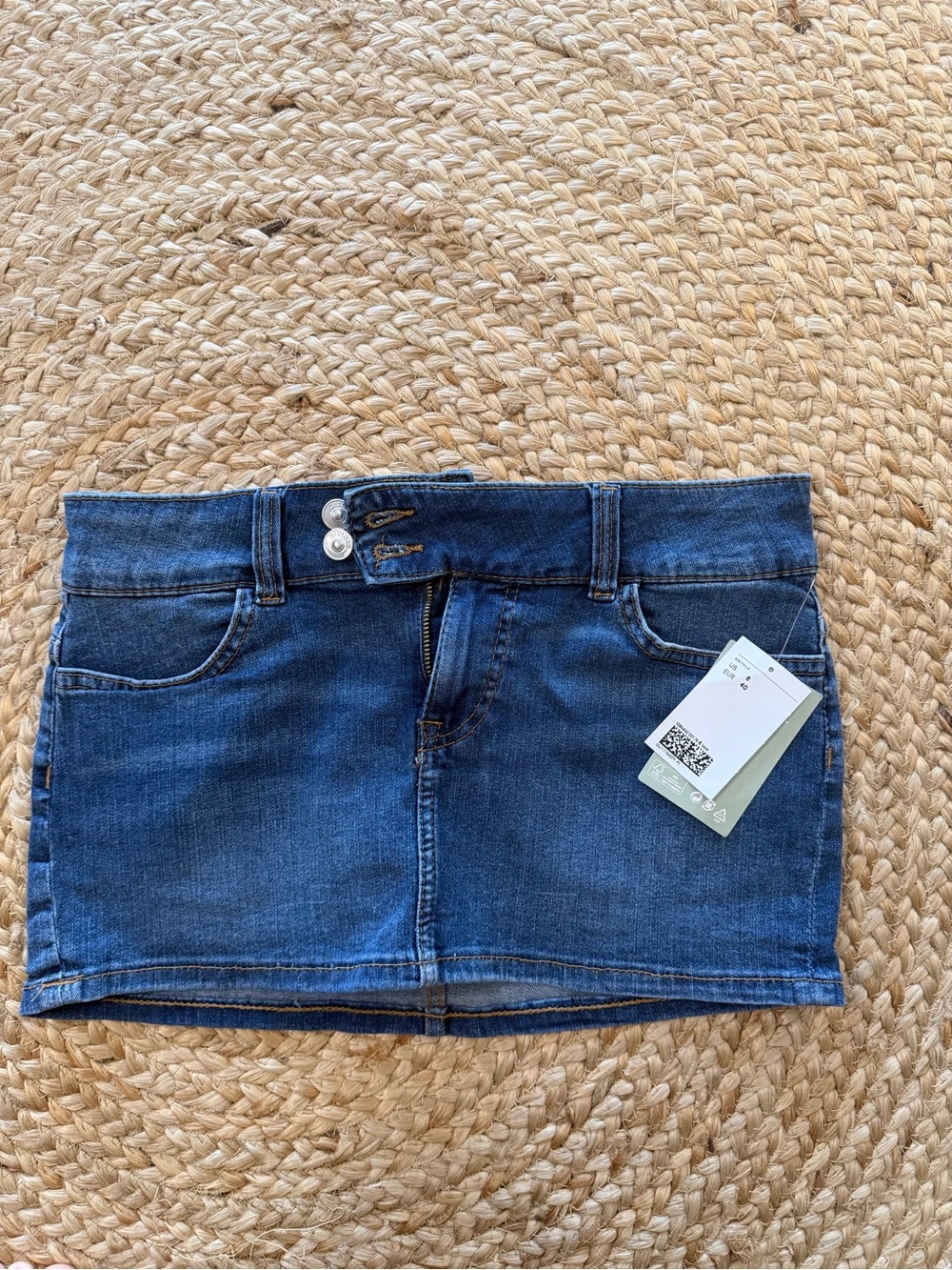 H&M Dark Blue Denim Mini Skirt